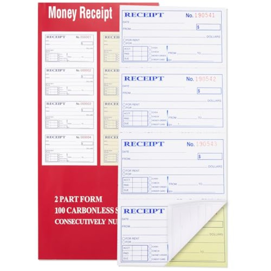 Carbon Copy Book - Receipt Book with Carbon Copies, 2-Part