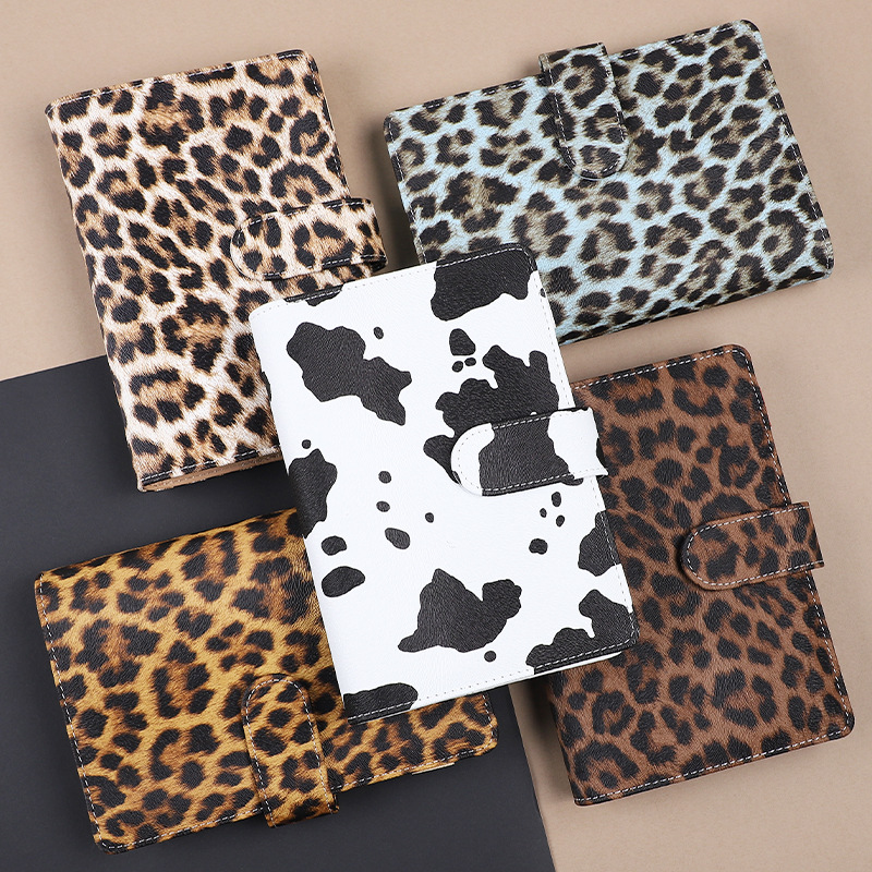Notebook Dotted A5 - A6 Leopard Print Loose Leaf Cover