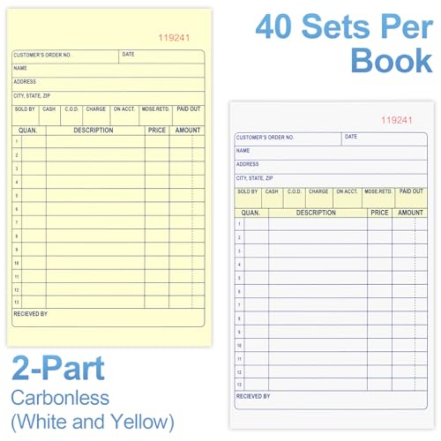 4 Pack Sales Order Book, 4.17i - Carbon Copy Book 리뷰 및 가격