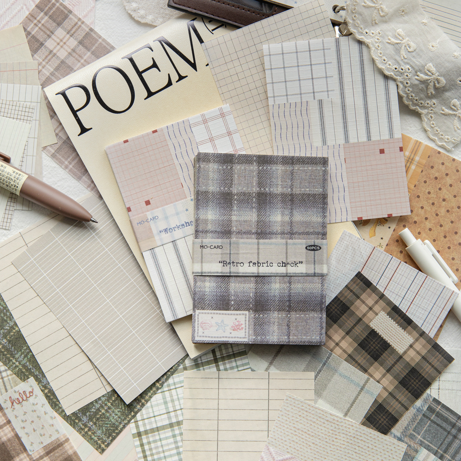 Journal GO 50pcs Kawaii Plaid  - Office Stationery Supply List 리뷰 및 가격