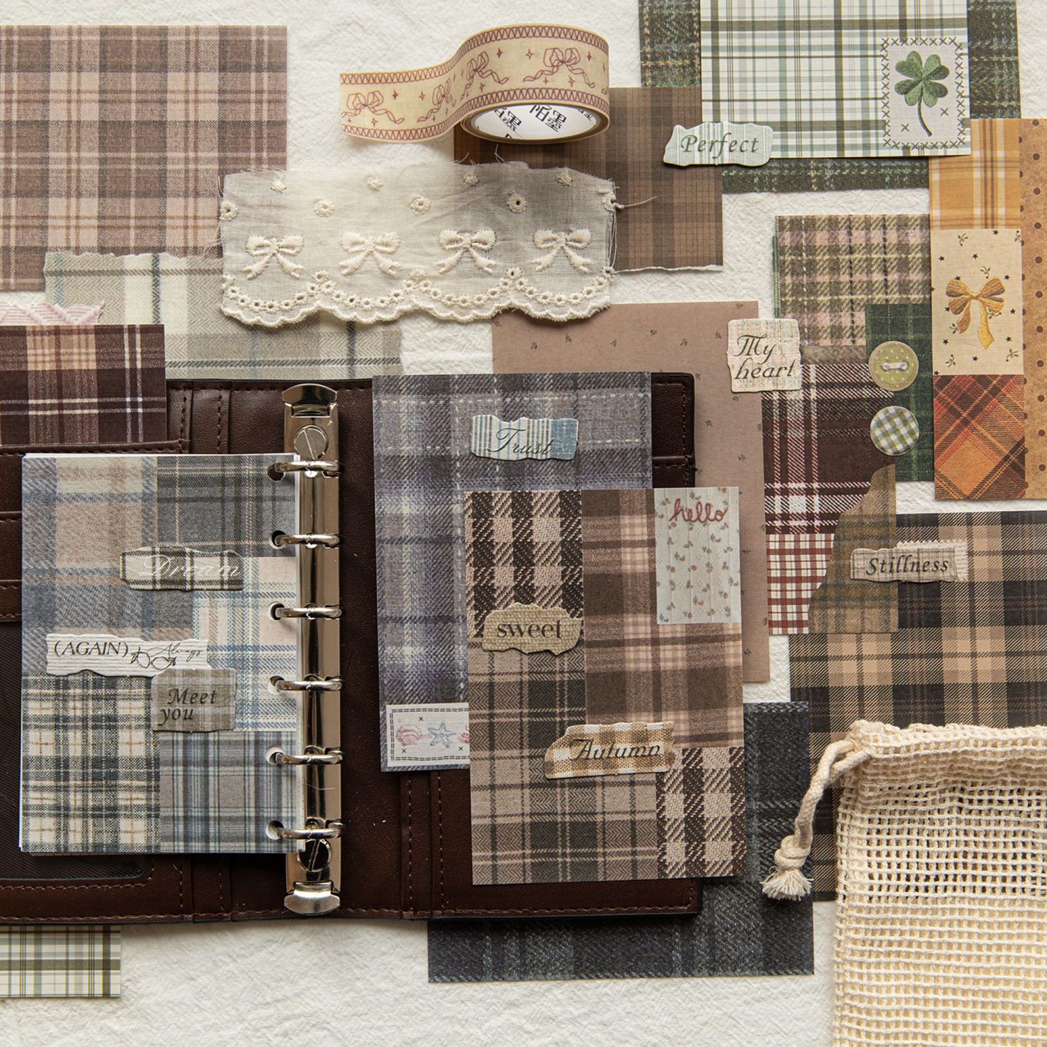 Journal GO 50pcs Kawaii Plaid  - Office Stationery Supply List 리뷰 및 가격