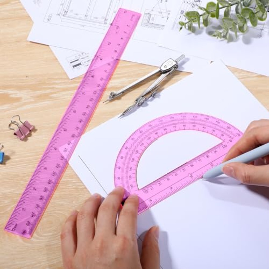 3 Pcs Plastic Ruler 6 Inch Pro - Compass Geometry Set 리뷰 및 가격