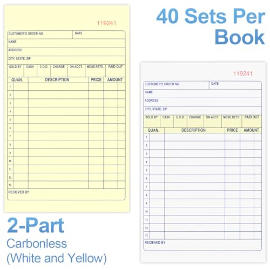 4 Pack Sales Order Book, 4.17i - Carbon Copy Book 리뷰 및 가격