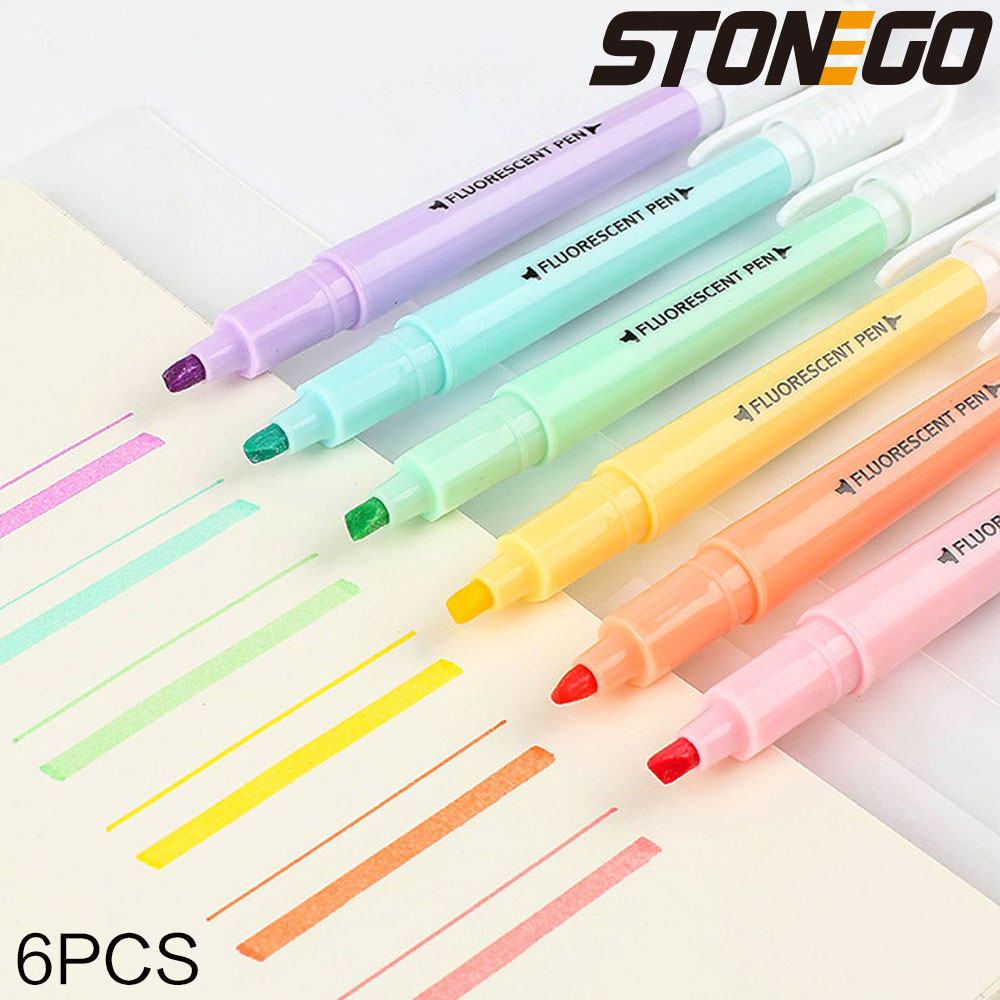 STONEGO 6PCS Dual Tip Highligh - Highlighter Set Pastel 리뷰 및 가격