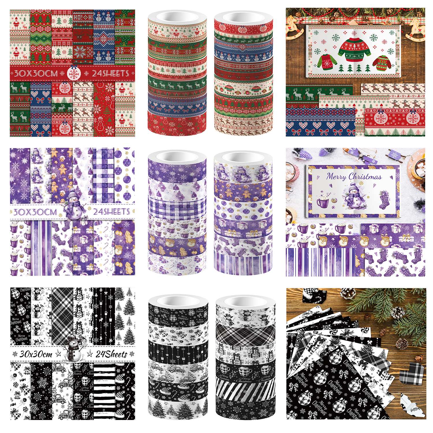 Christmas Washi Tape And Backg - Washi Tape Set 리뷰 및 가격