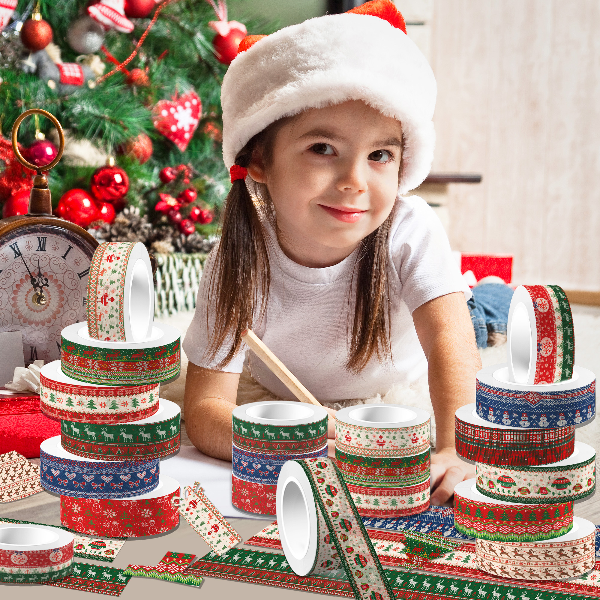 Christmas Washi Tape And Backg - Washi Tape Set 리뷰 및 가격