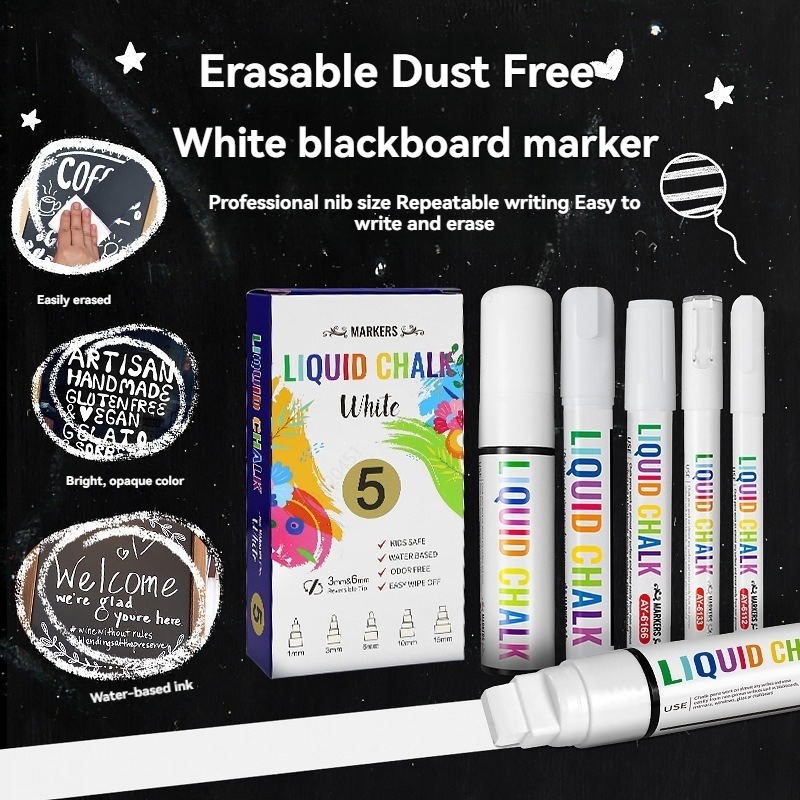 5pcs/set White Chalk Markers L - Correction Fluid White 리뷰 및 가격