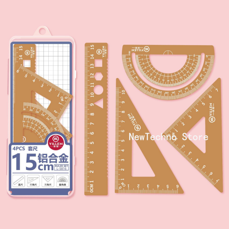4Pcs/Set Aluminium Ruler Set M - Compass Geometry Set 리뷰 및 가격