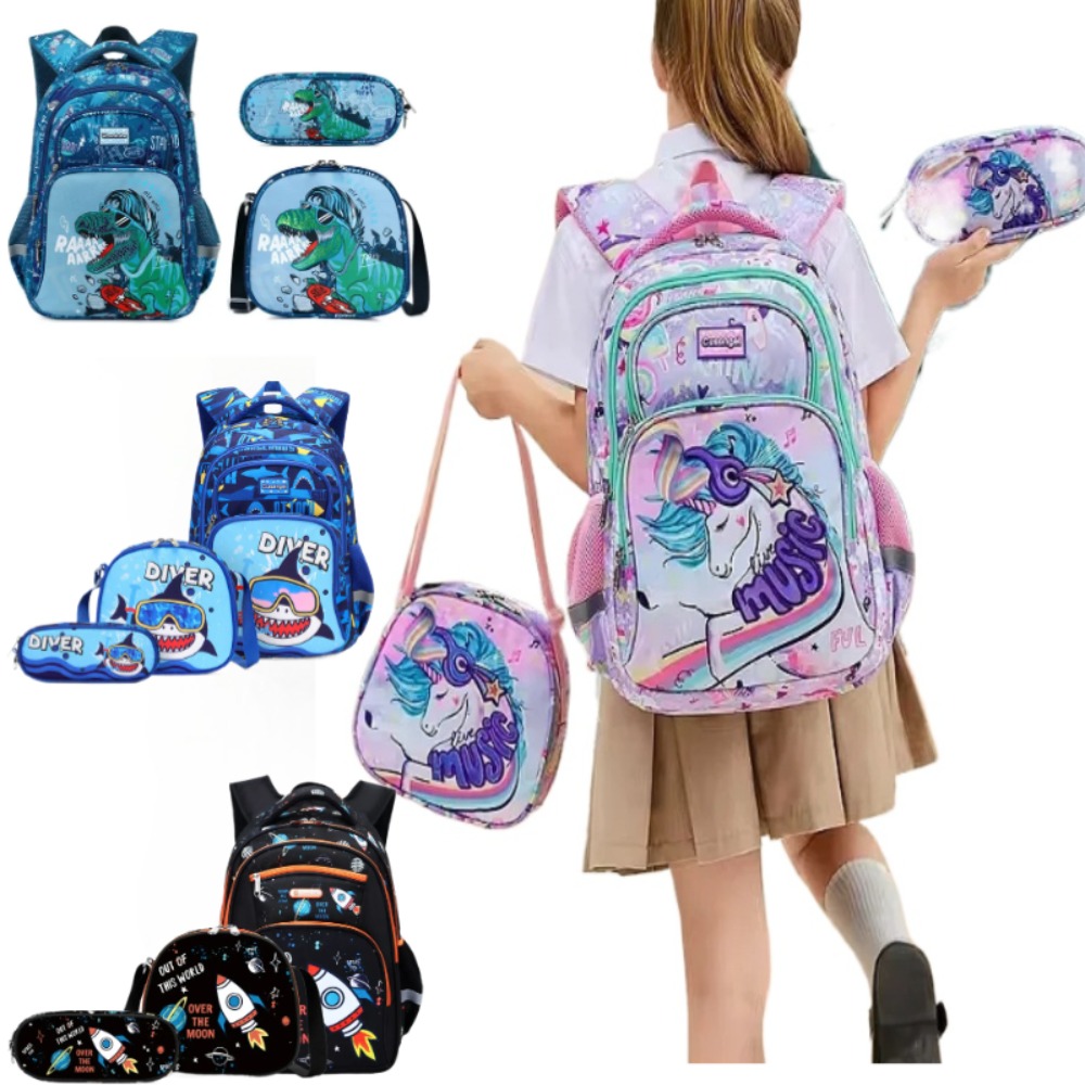 3PCS Kids Backpack Set Unicorn - Pencil Case Large 리뷰 및 가격