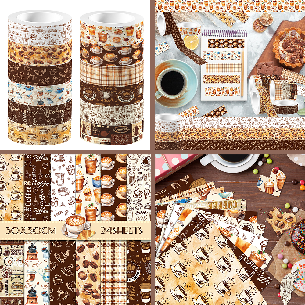 Vintage Coffee Pattern Washi T - Washi Tape Set 리뷰 및 가격