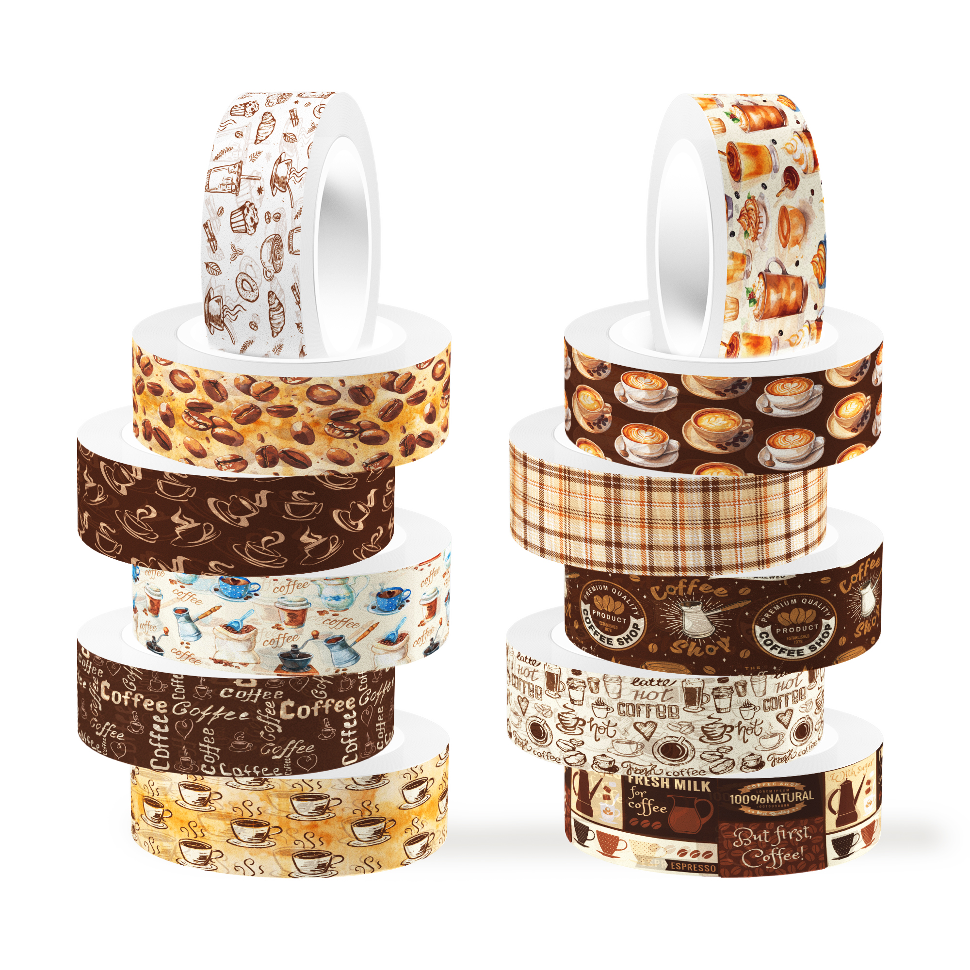 Vintage Coffee Pattern Washi T - Washi Tape Set 리뷰 및 가격