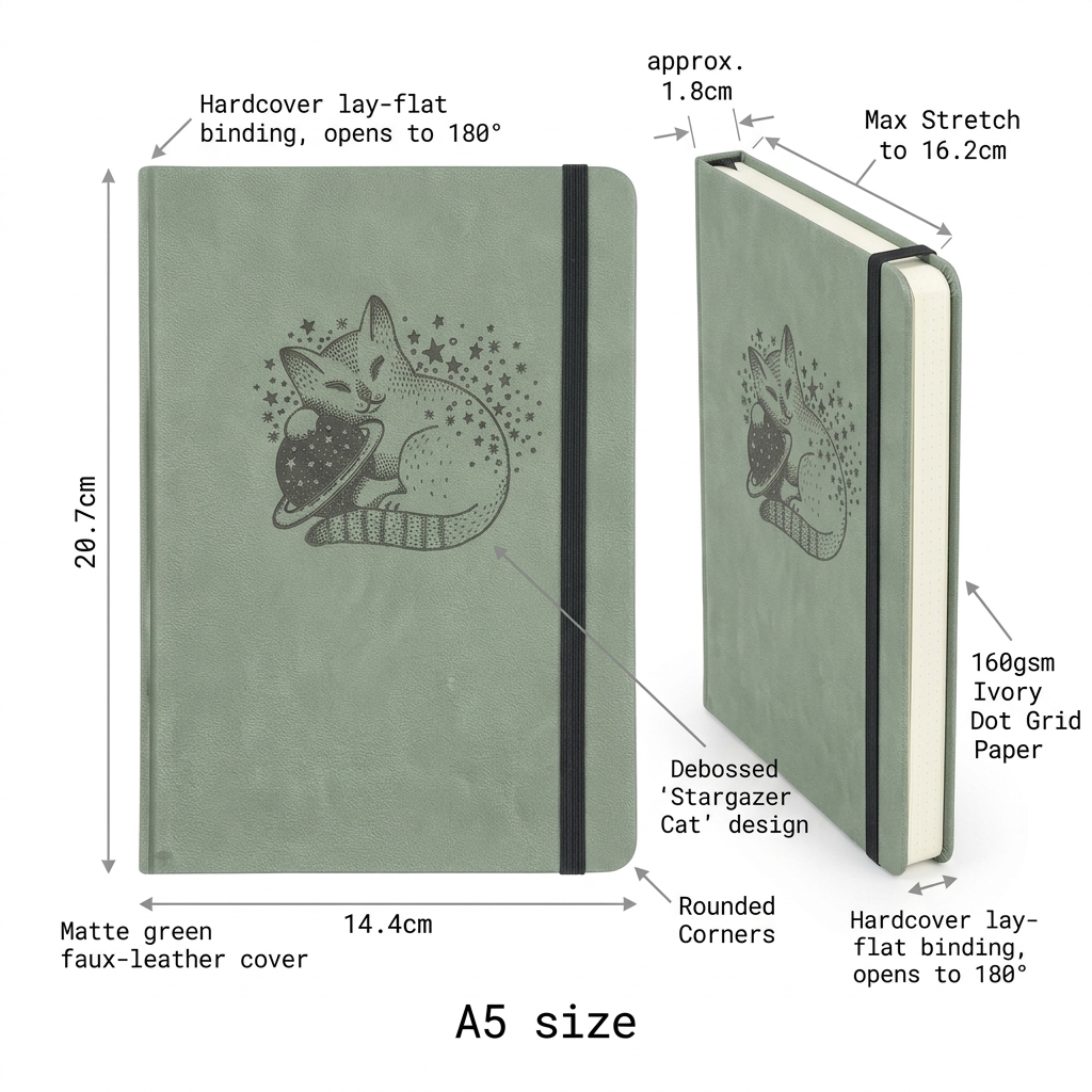 Cute Cat Planet A5 Dotted Note - Notebook Dotted A5 리뷰 및 가격