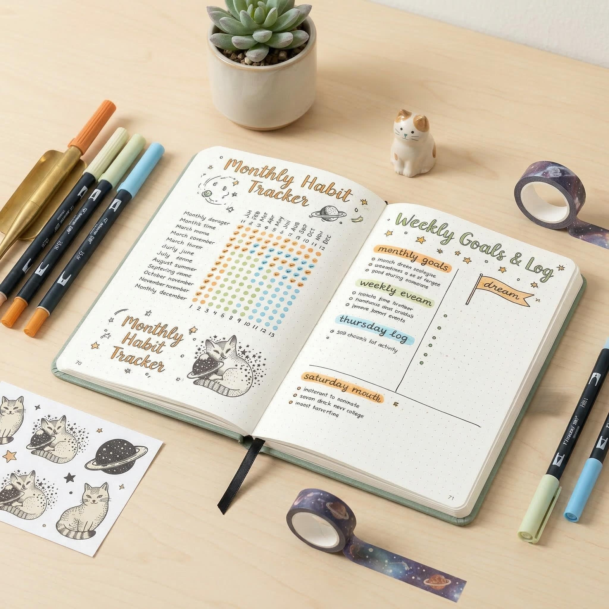 Cute Cat Planet A5 Dotted Note - Notebook Dotted A5 리뷰 및 가격