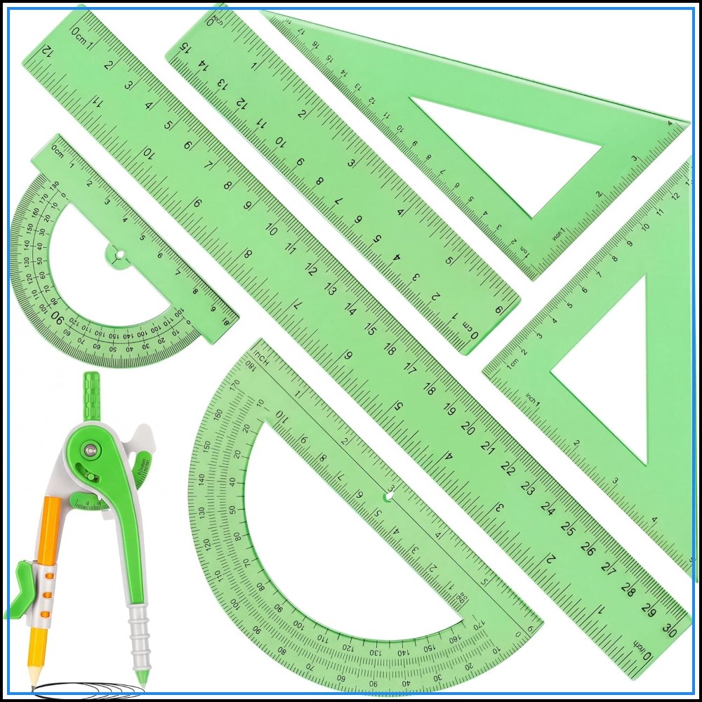 7 Pcs Geometry Math Set: 6/4 I - Compass Geometry Set 리뷰 및 가격