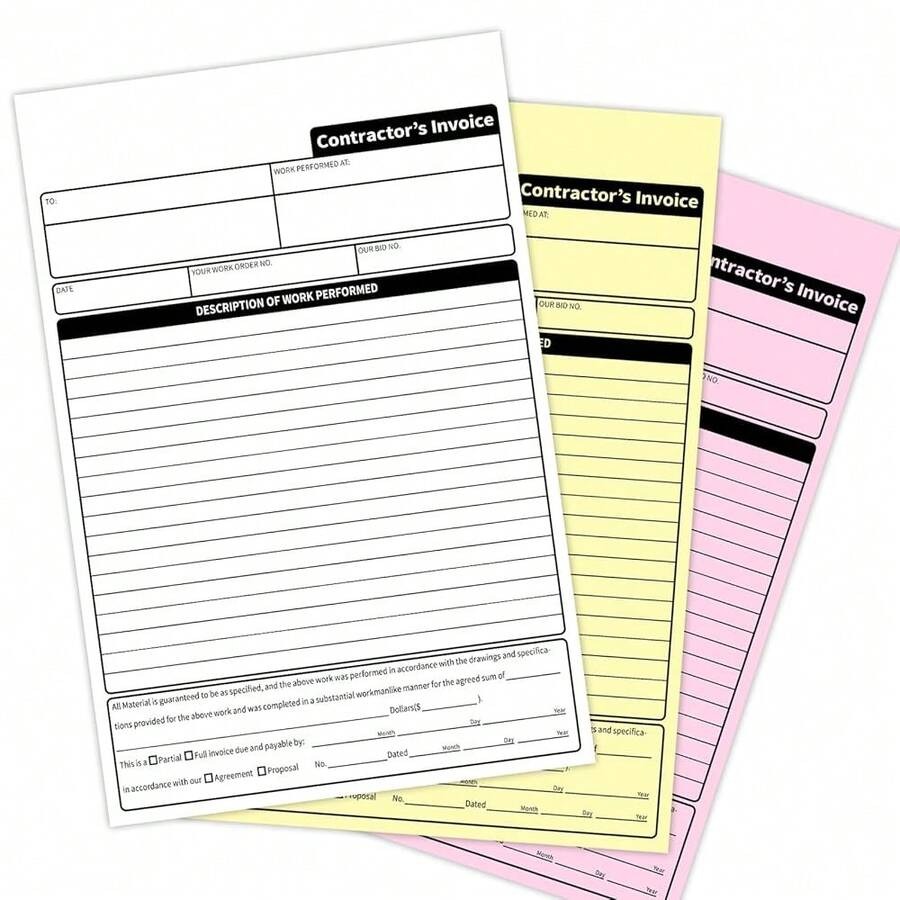 Contractor Invoice Books, 3 Pa - Carbon Copy Book 리뷰 및 가격