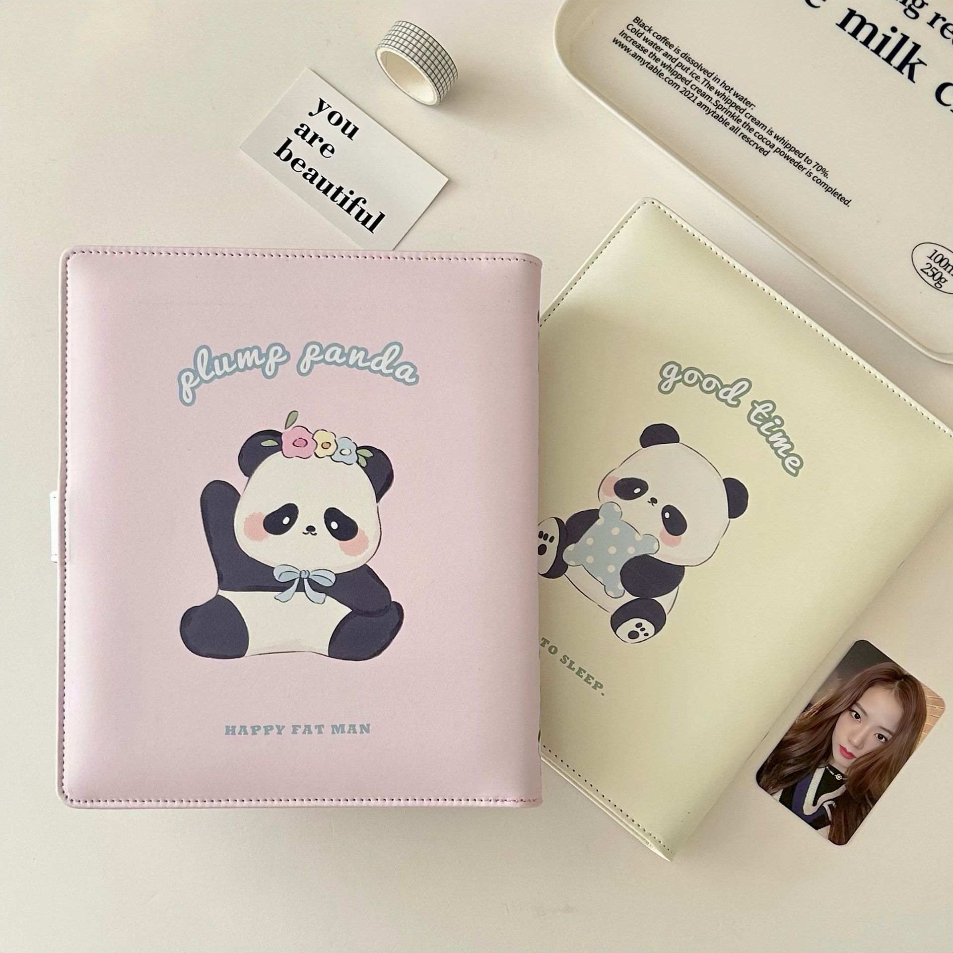 A5 Cute Bamboo Cover Pu Leathe - Notebook Dotted A5 리뷰 및 가격