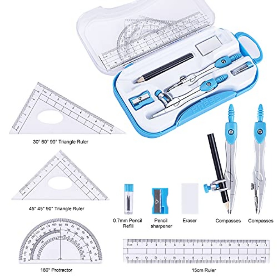 Math Geometry Kit Set 10 Piece - Compass Geometry Set 리뷰 및 가격