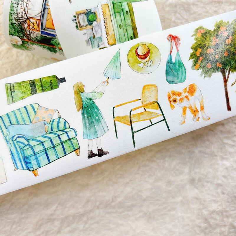 DingDing Studio Vintage Green  - Washi Tape Set 리뷰 및 가격