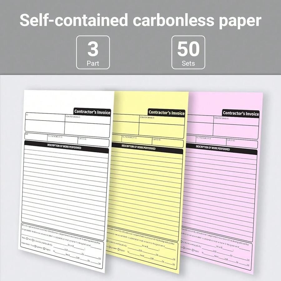 Carbonless Contractor Invoice  - Carbon Copy Book 리뷰 및 가격