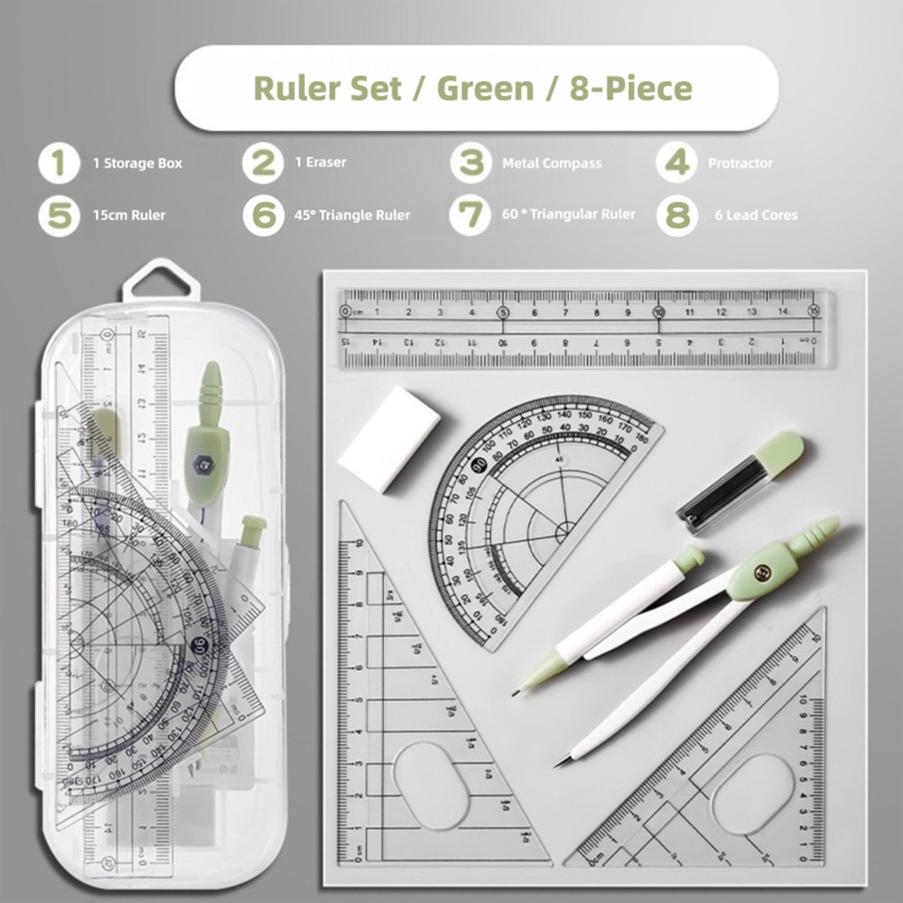 8PCS/Set Plastic Ruler Compass - Compass Geometry Set 리뷰 및 가격
