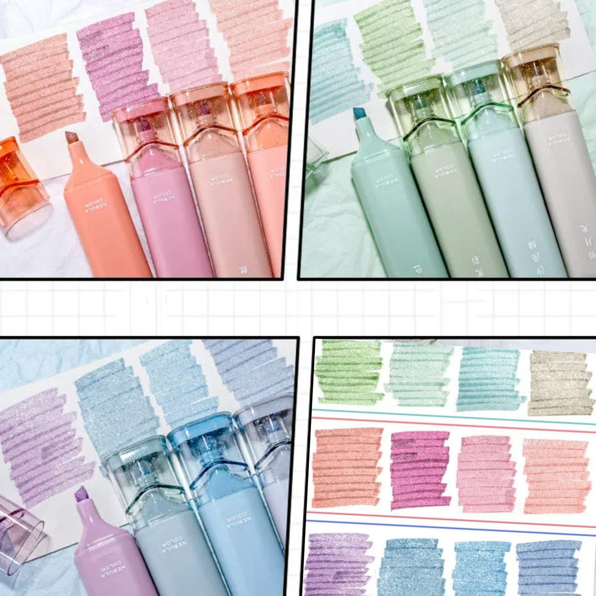 4pcs Glitter Color Shiny Pens  - Highlighter Set Pastel 리뷰 및 가격
