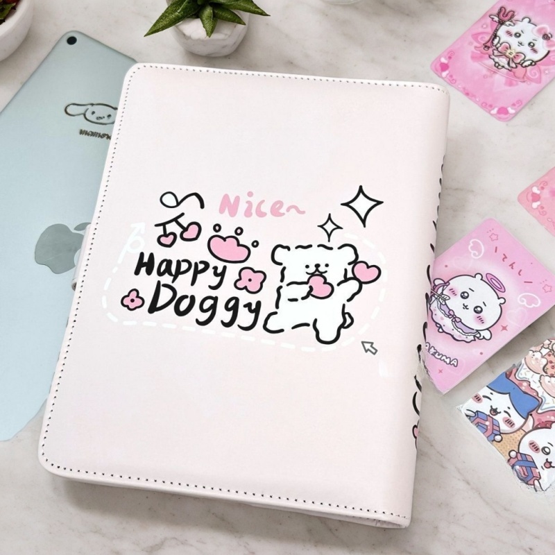 Cute Line Puppy PU Leather Loo - Notebook Dotted A5 리뷰 및 가격