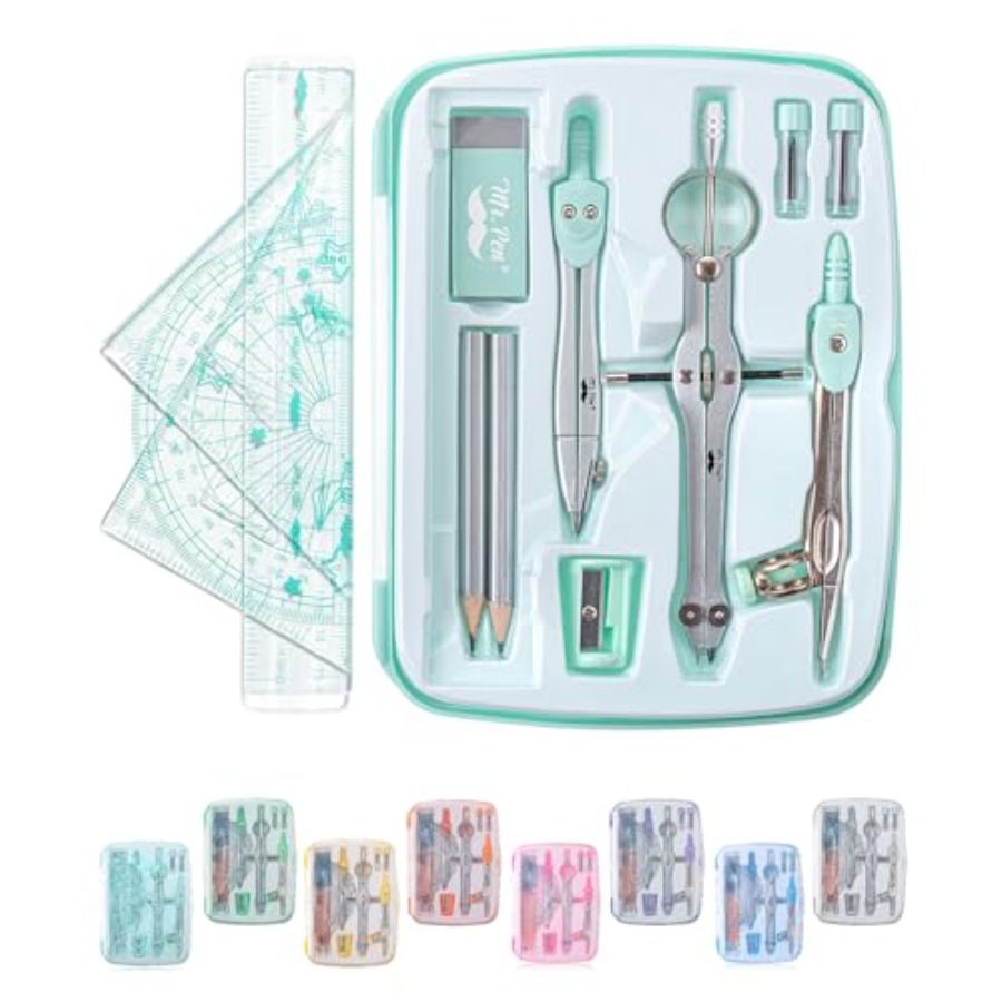 Geometry Set, 13 pcs, 3 Metal  - Compass Geometry Set 리뷰 및 가격