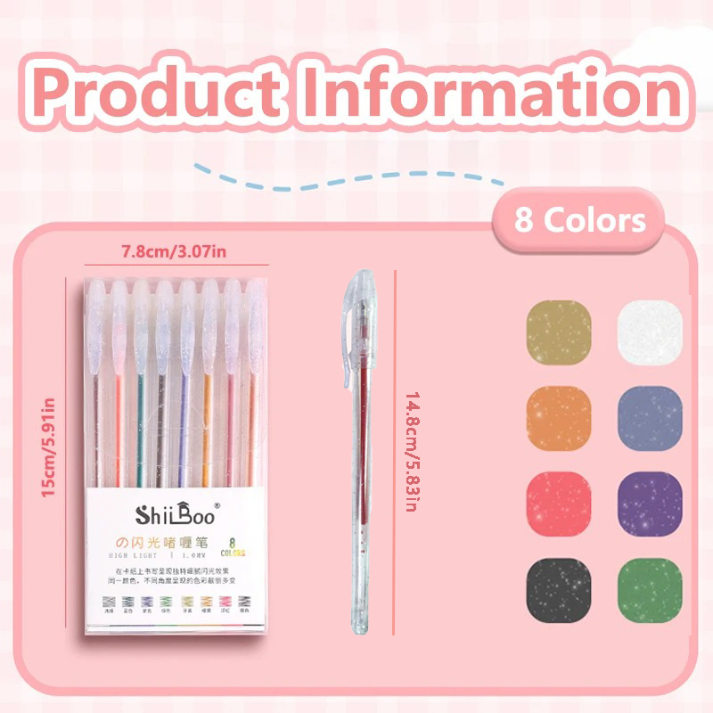 8-60 Colors Glitter Gel Pen Se - Highlighter Set Pastel 리뷰 및 가격