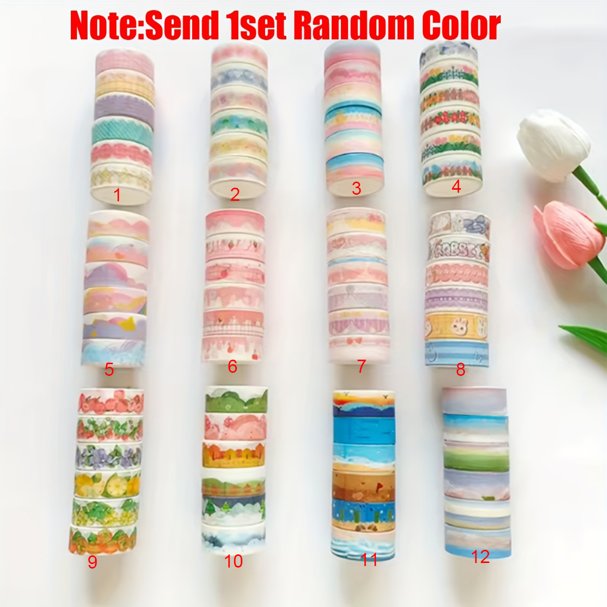 6roll/set Random Color Landsca - Washi Tape Set 리뷰 및 가격