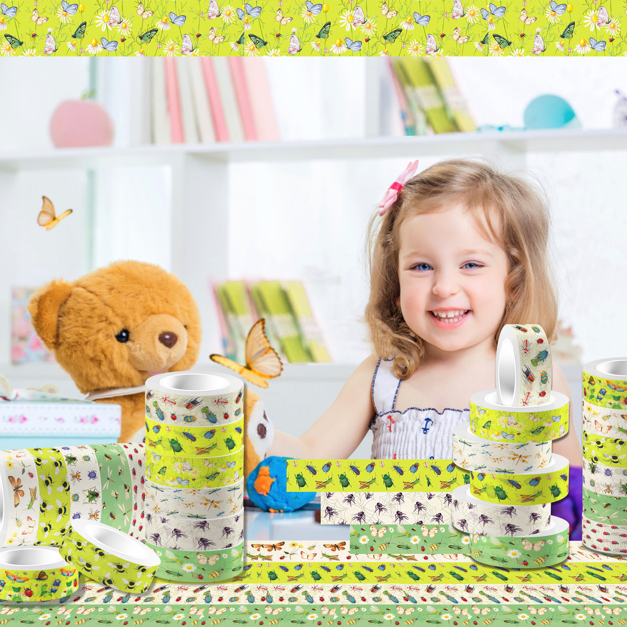 12 Rolls Cartoon Insect Bee Bu - Washi Tape Set 리뷰 및 가격