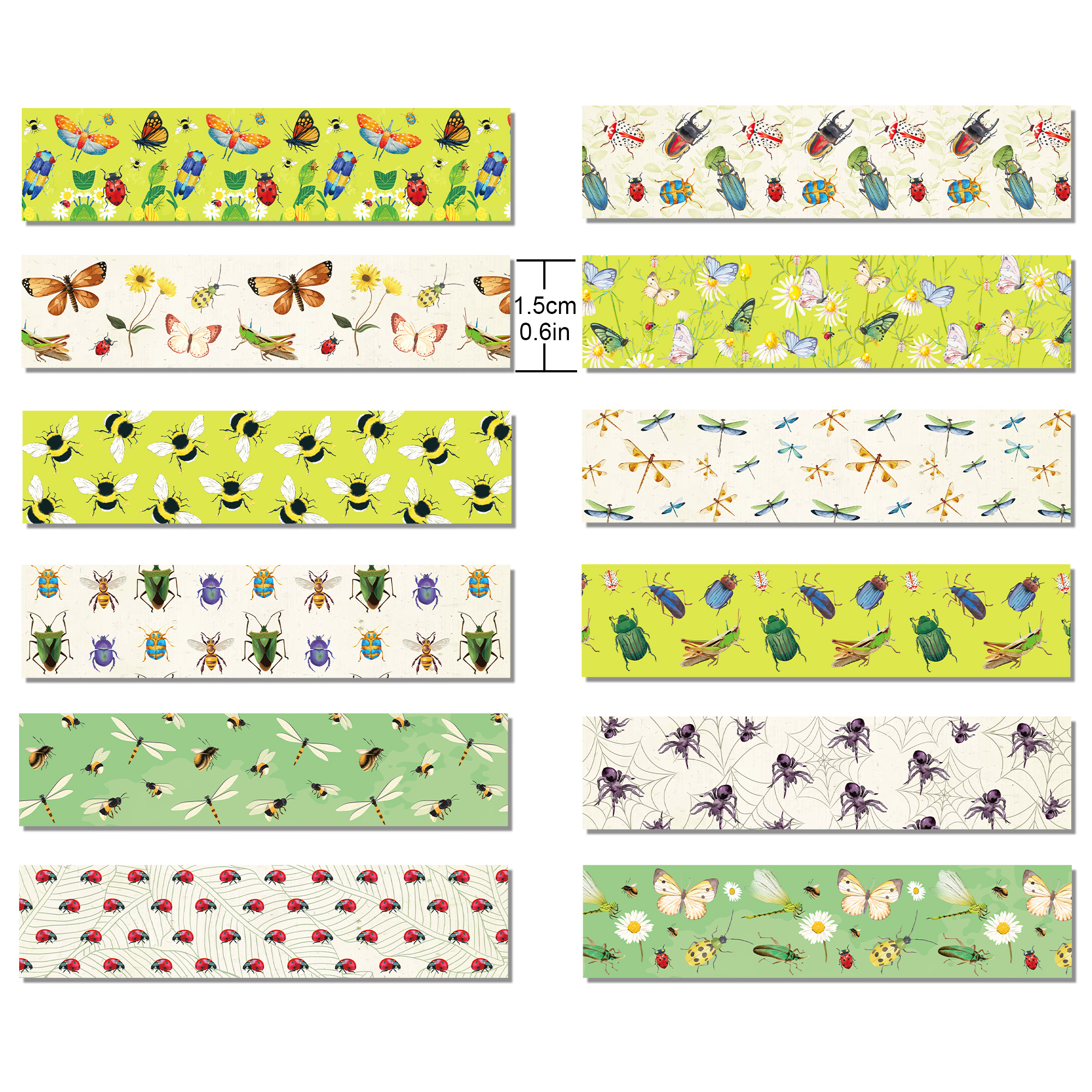 12 Rolls Cartoon Insect Bee Bu - Washi Tape Set 리뷰 및 가격