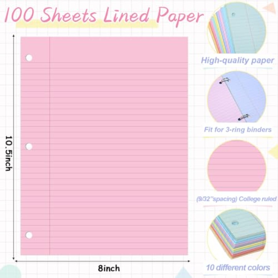 100 Sheets Loose Leaf Binder P - Paper Punch 3 Hole 리뷰 및 가격